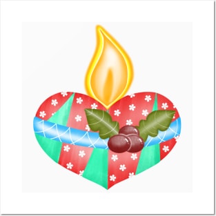 Cute christmas Candle Posters and Art